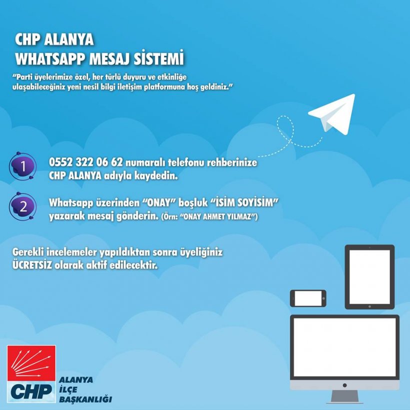 Alanya CHP'den Whatsapp İletişim Hattı ile 7/24 Hizmet