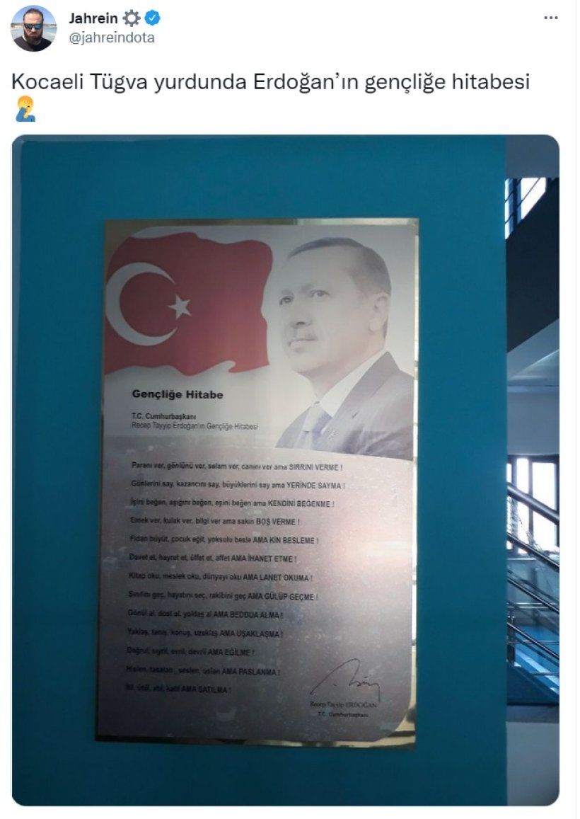 Duvara Erdoğan'ın 'Geçliğe Hitabesi'sini astılar! O Hitabe ise çalıntı çıktı