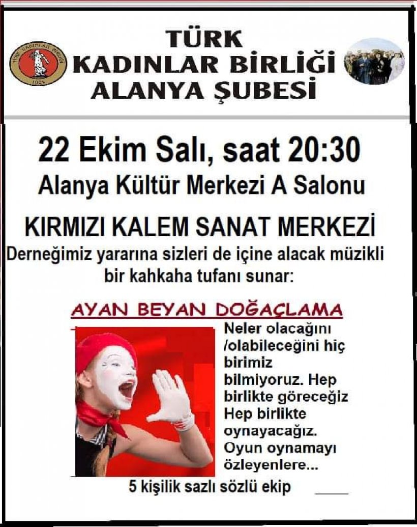 Ayan Beyan Doğaçlama Alanya Kültür Merkezi'nde sahneleniyor