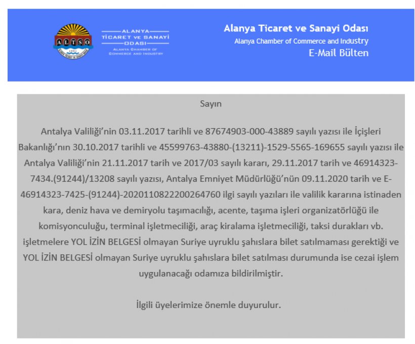 Son dakika: Suriyelilerin Antalya Bölgesi'nden çıkışı yasaklandı!