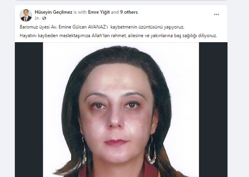 Alanyalı Avukat Emine Gülcan AVANAZ hayatını kaybetti