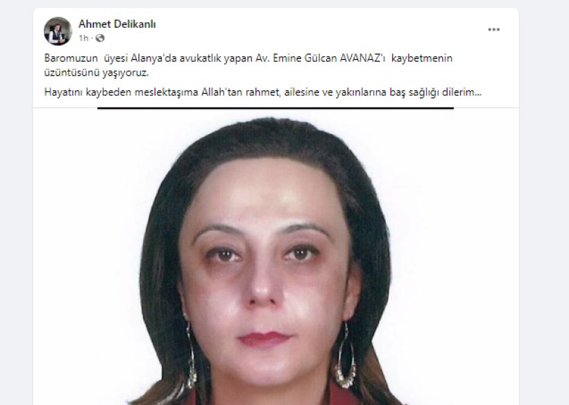 Alanyalı Avukat Emine Gülcan AVANAZ hayatını kaybetti