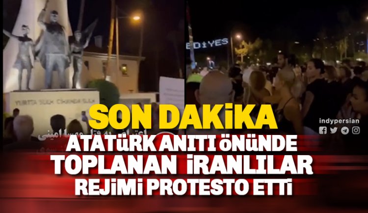 Alanya'da İranlılar Atatürk Anıtı önünde Mahsa Emini’yi  andı ve rejimi protesto etti