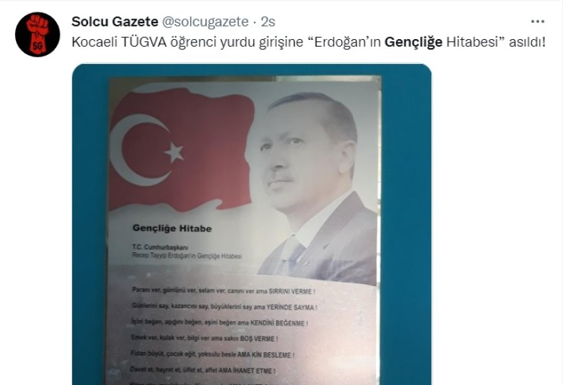 Duvara Erdoğan'ın 'Geçliğe Hitabesi'sini astılar! O Hitabe ise çalıntı çıktı