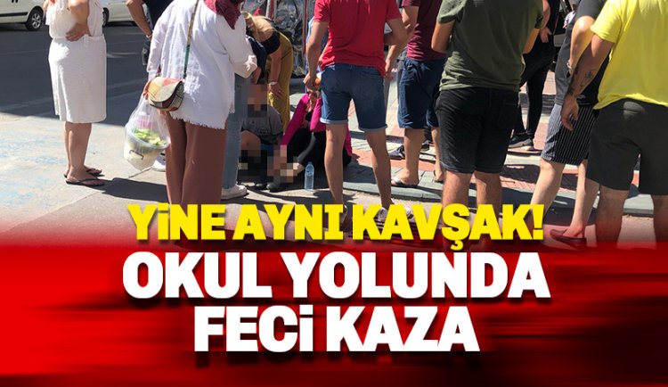 Yine aynı kavşak! Minik öğrenci okul yolunda ölümden döndü