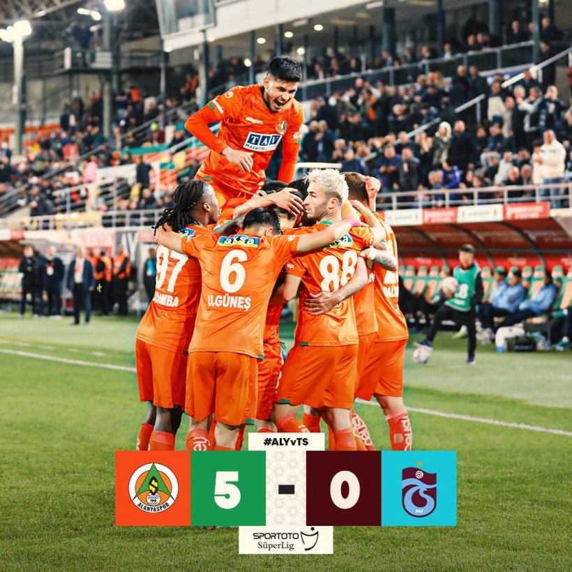 Sahadan sildik: Alanyaspor 5- 0 Trabzonspor