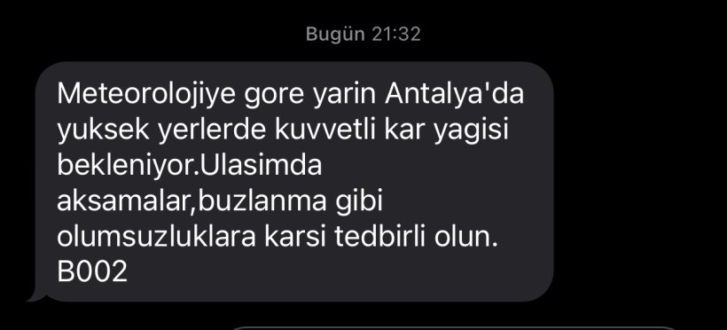 AFAD'tan Antalya için kuvvetli kar ve buzlanma uyarısı