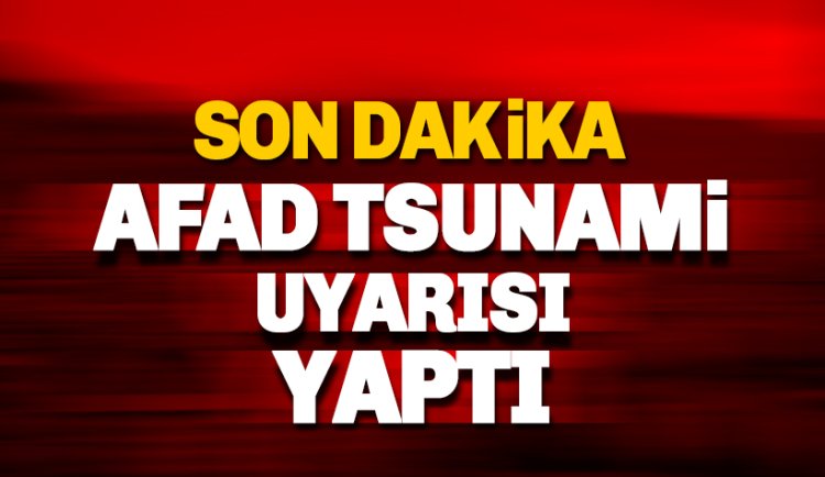 Son dakika: AFAD tsunami uyarısı yaptı