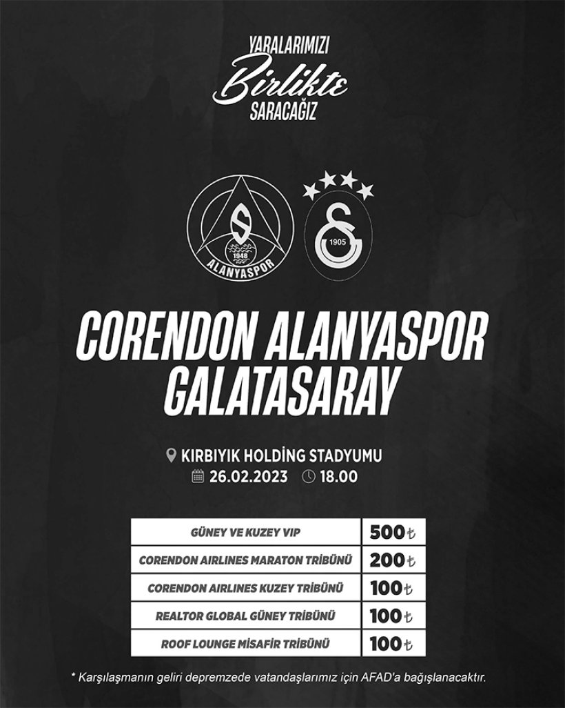 Alanyaspor Galatasaray maçına 'Oyuncakla gelin'