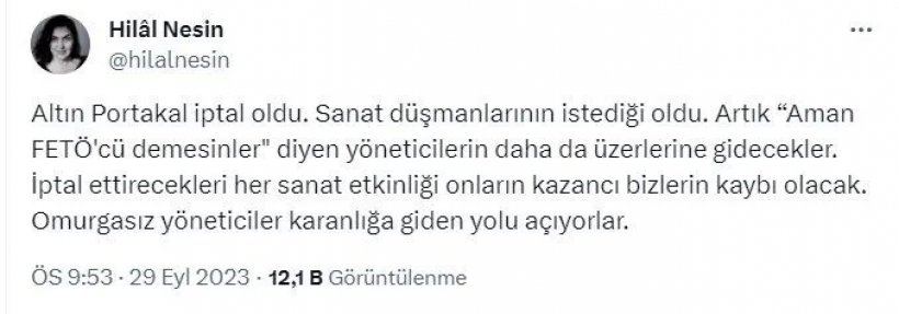 Antalya Altın Portakal Film Festivali iptal edildi