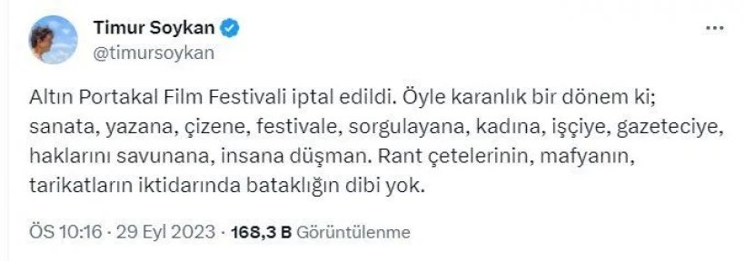 Antalya Altın Portakal Film Festivali iptal edildi
