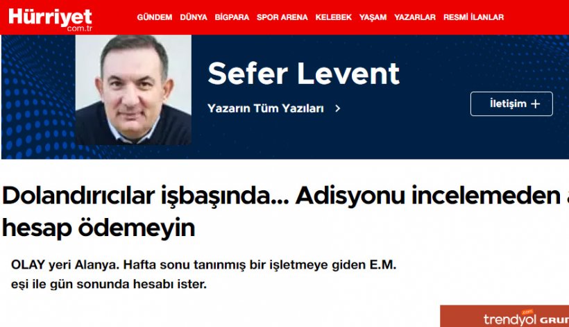 Alanya'da restoranlarda şişirilmiş adisyon oyunu
