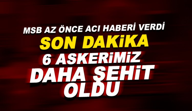 Son dakika.. Irak'ta 6 askerimiz daha şehit oldu