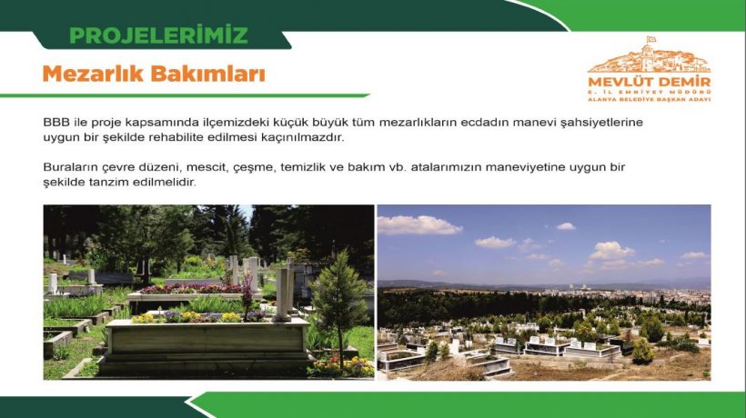 Alanya Belediye Başkan Adayı Demir projeleri açıkladı