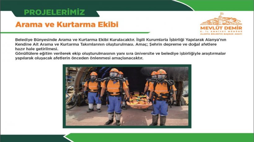 Alanya Belediye Başkan Adayı Demir projeleri açıkladı