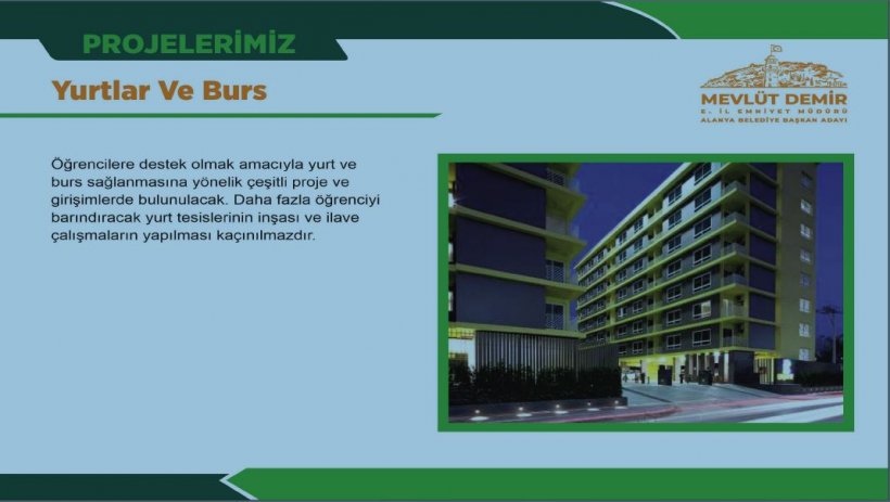 Alanya Belediye Başkan Adayı Demir projeleri açıkladı