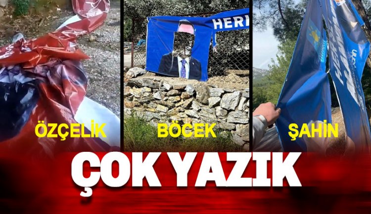 Alanya'da Özçelik, Böcek ve Şahin afişine çirkin saldırı