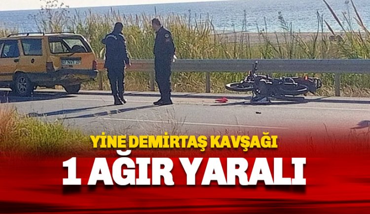 Demirtaş kavşağında yine bir motosiklet kazası: Durumu ağır