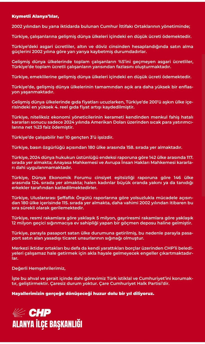 CHP Gençliğe Hitabe'ye atıfta bulundu: Çaresiz durum yoktur. Çare CHP'dir