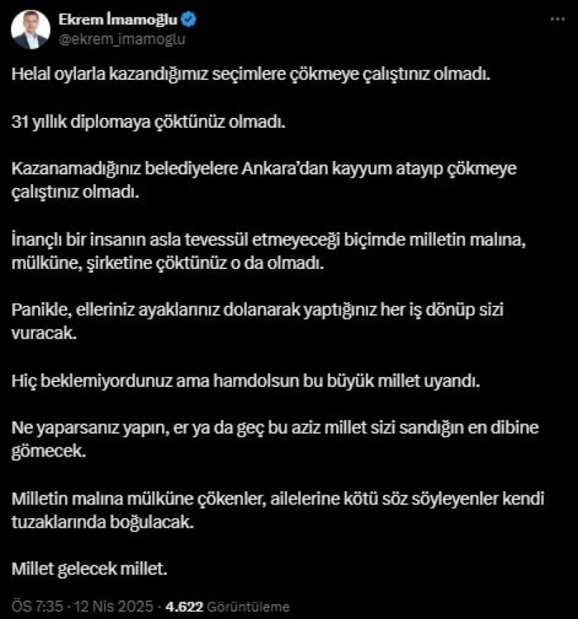 İmamoğlu: Millet uyandı. Kendi tuzaklarında boğulacaklar