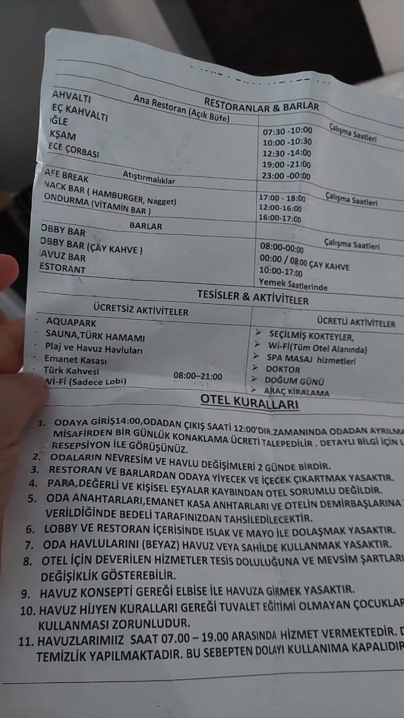 'Her şey Dahil' dediler aç bırakıldık. Su bile vermediler