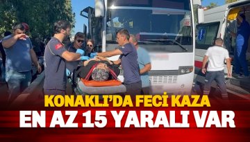 Konaklı'da iki minibüs çarpıştı: İlk bilgilere göre 15 kişi yaralandı