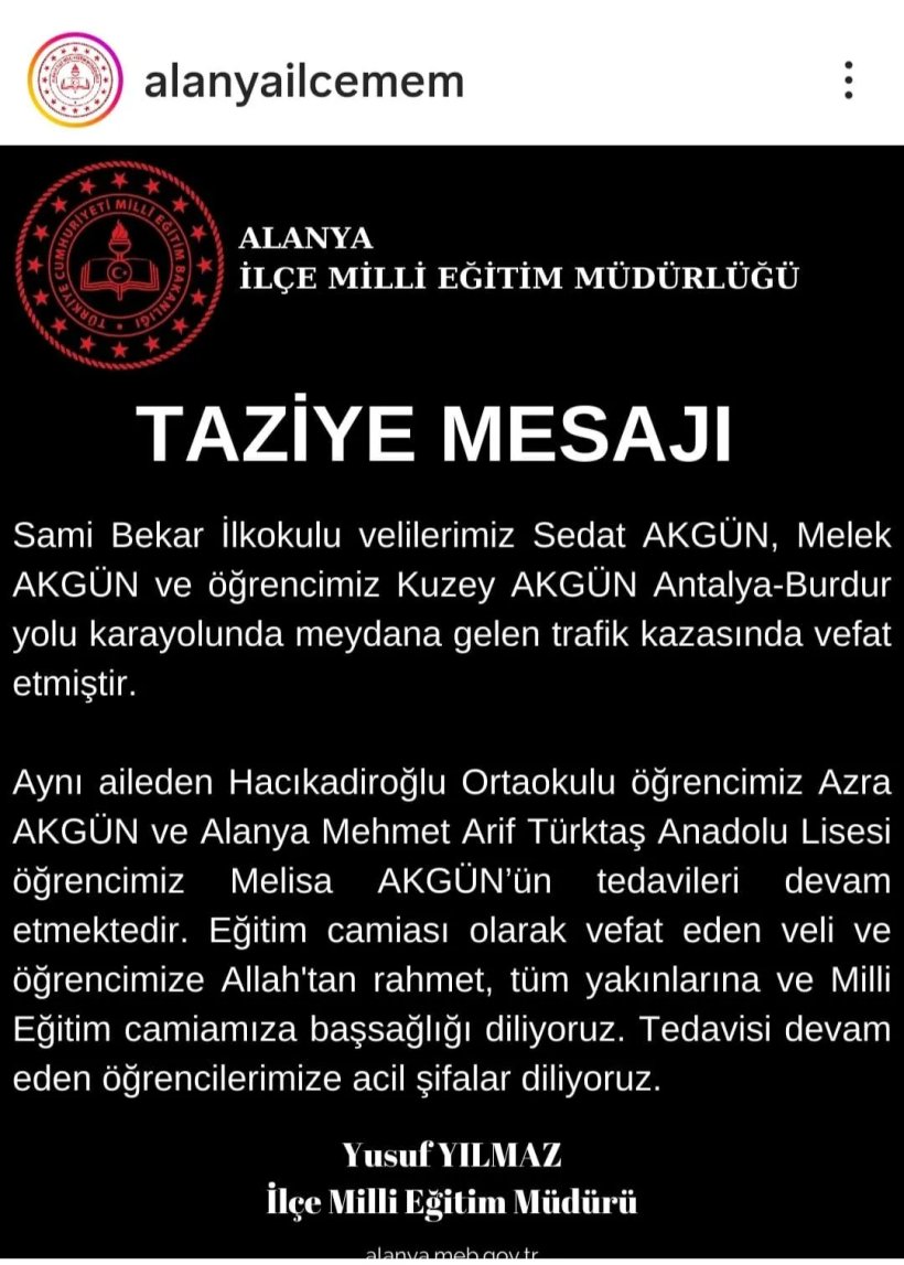 Alanya'da feci kazada aynı aileden 3 kişi hayatını kaybetti