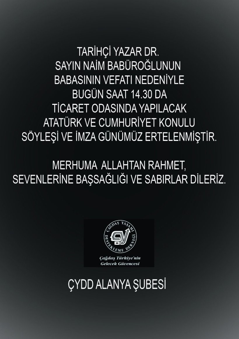 Babüroğlu’nun Acı Günü: ALTSO’daki Söyleşi ve İmza Günü Ertelendi