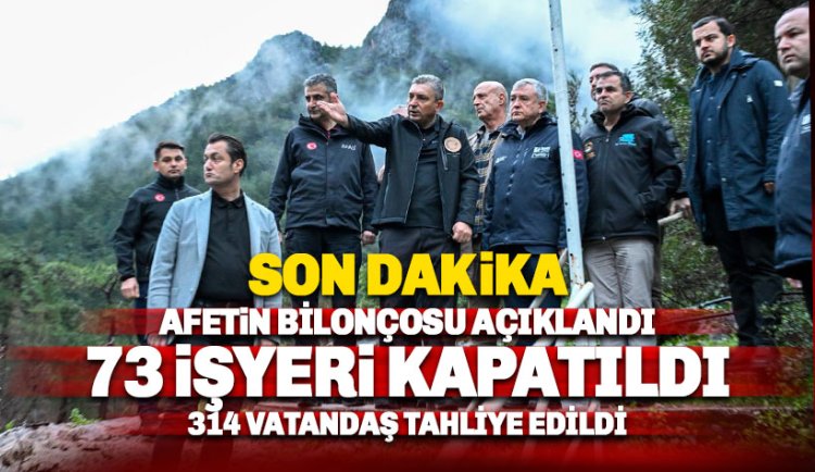 Alanya’daki Afetin Bilanço Açıklandı: 73 işyeri kapatıldı, 132 Konut tahliye edildi.