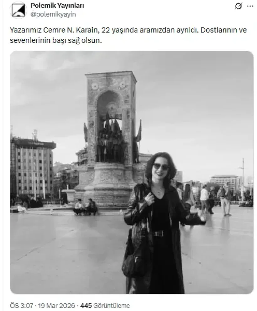 Genç Şair Cemre Nehir Karain’den Acı Haber Geldi