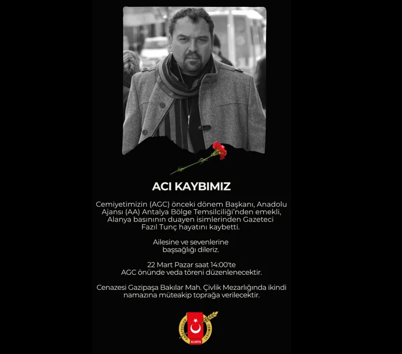 Alanya Basınının Acı Kaybı: Duayen Gazeteci Fazıl Tunç'u Kaybettik