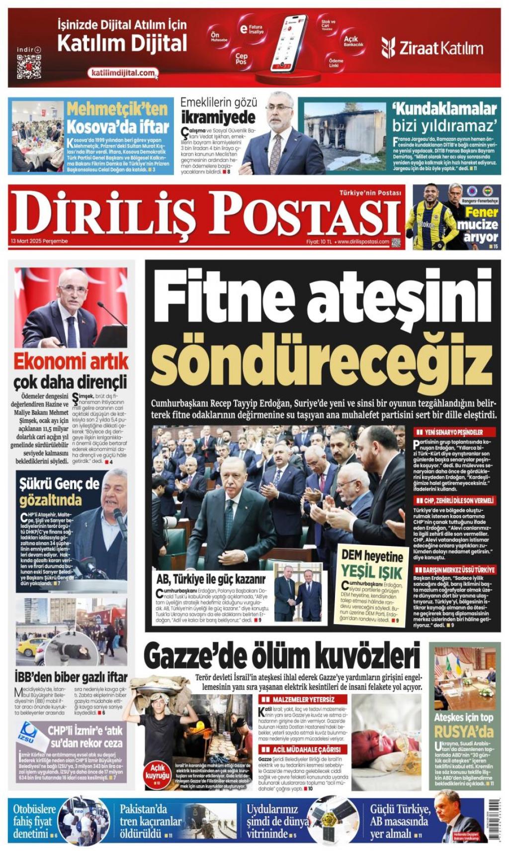 Diriliş Postası Gazetesi Manşetleri
